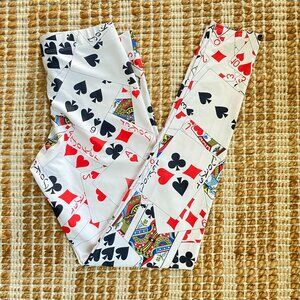 Casino Cards Poker Leggings – Fun, Brand New, Size Small